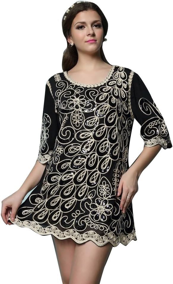 1920s Gatsby Dress White Peacock Long Sleeve Dress for Women