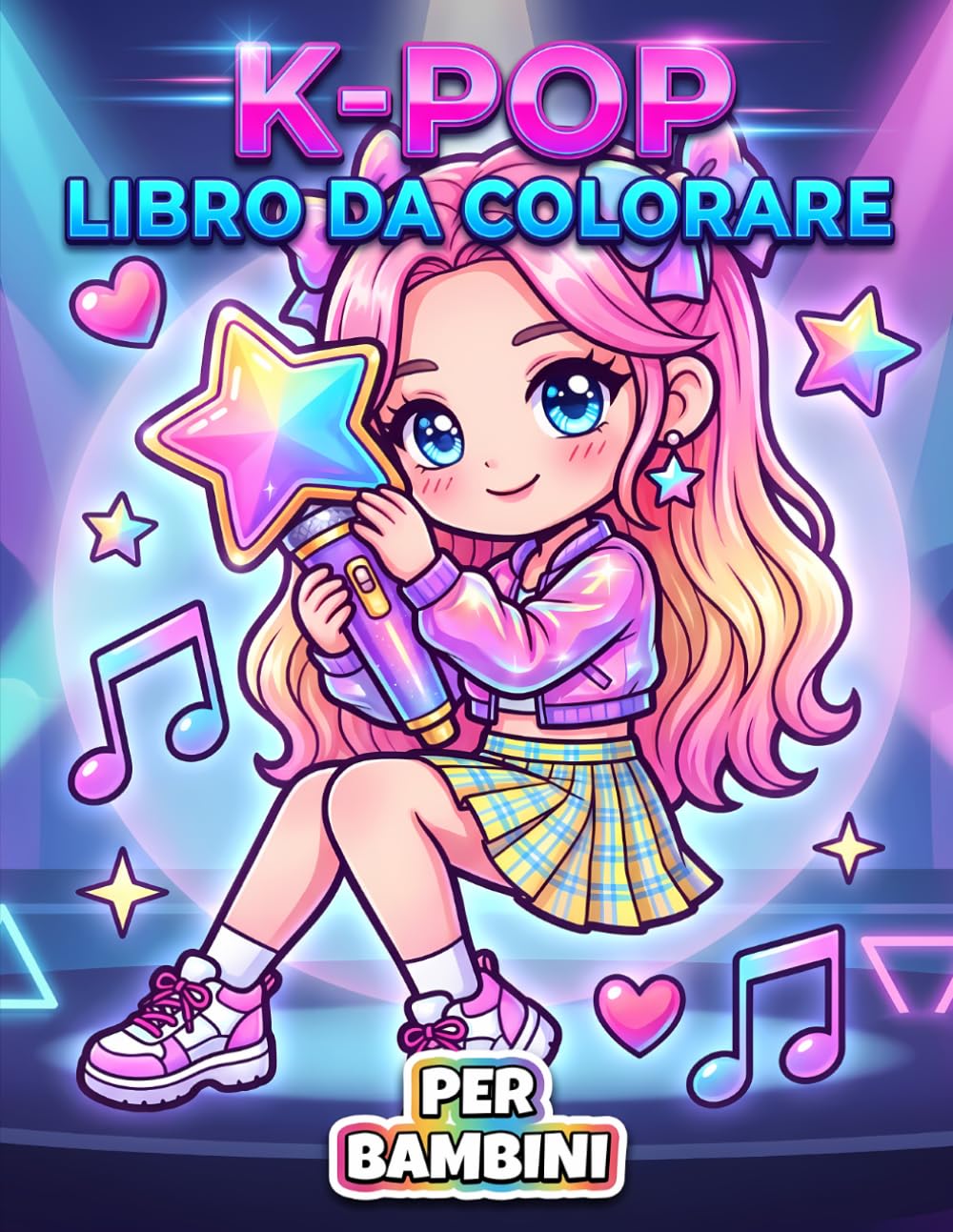 Libro da Colorare KPop: Disegni Facili E Vivaci Con Energia Musicale, Abiti Scenici E Personaggi Teneri Per Ogni Età