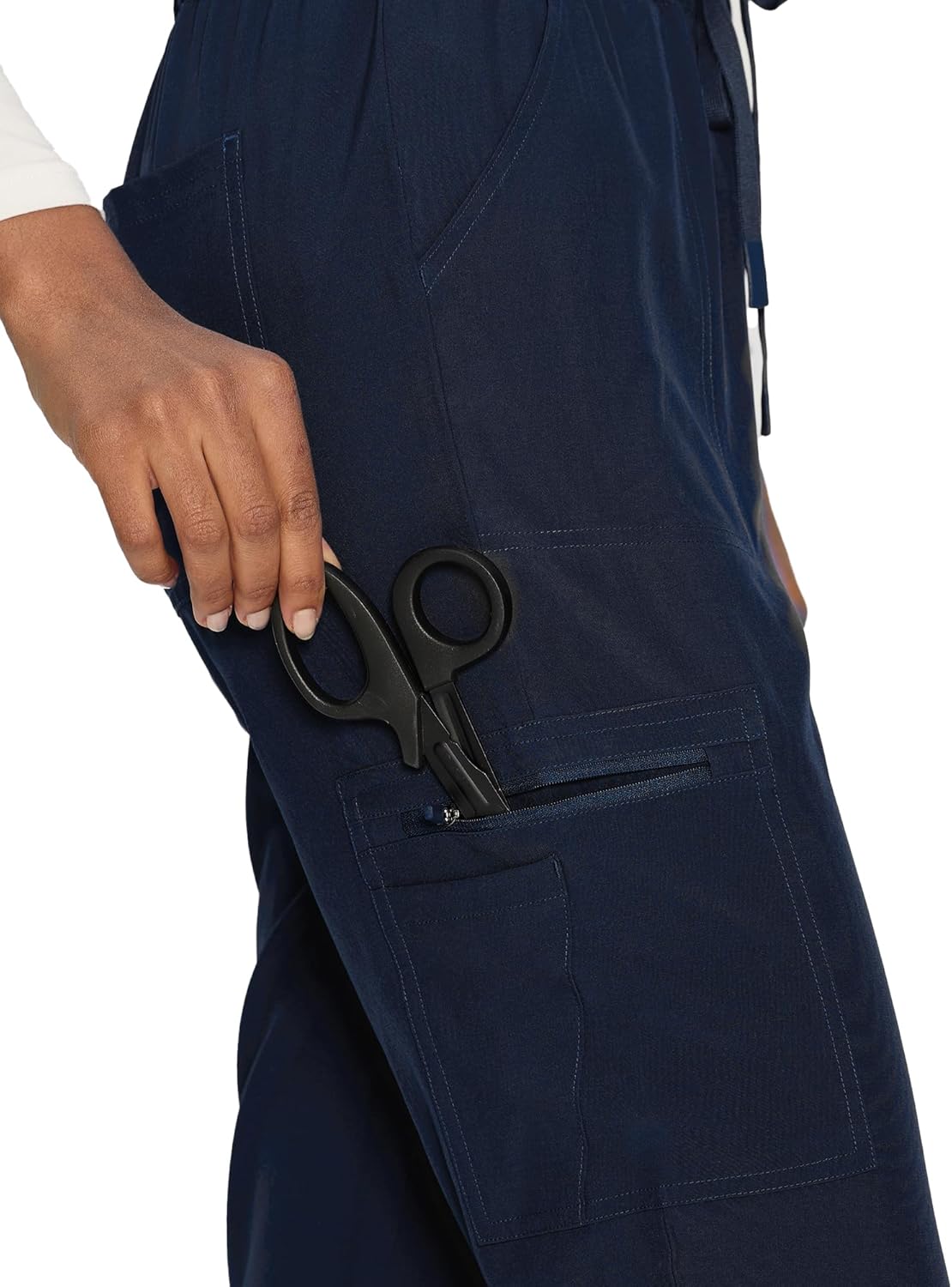 Scrubs for Women, V-Neck Scrubs Top & Cargo Pants with 12 Pockets, Yoga Waistband, 4 Way Stretch - Image 6