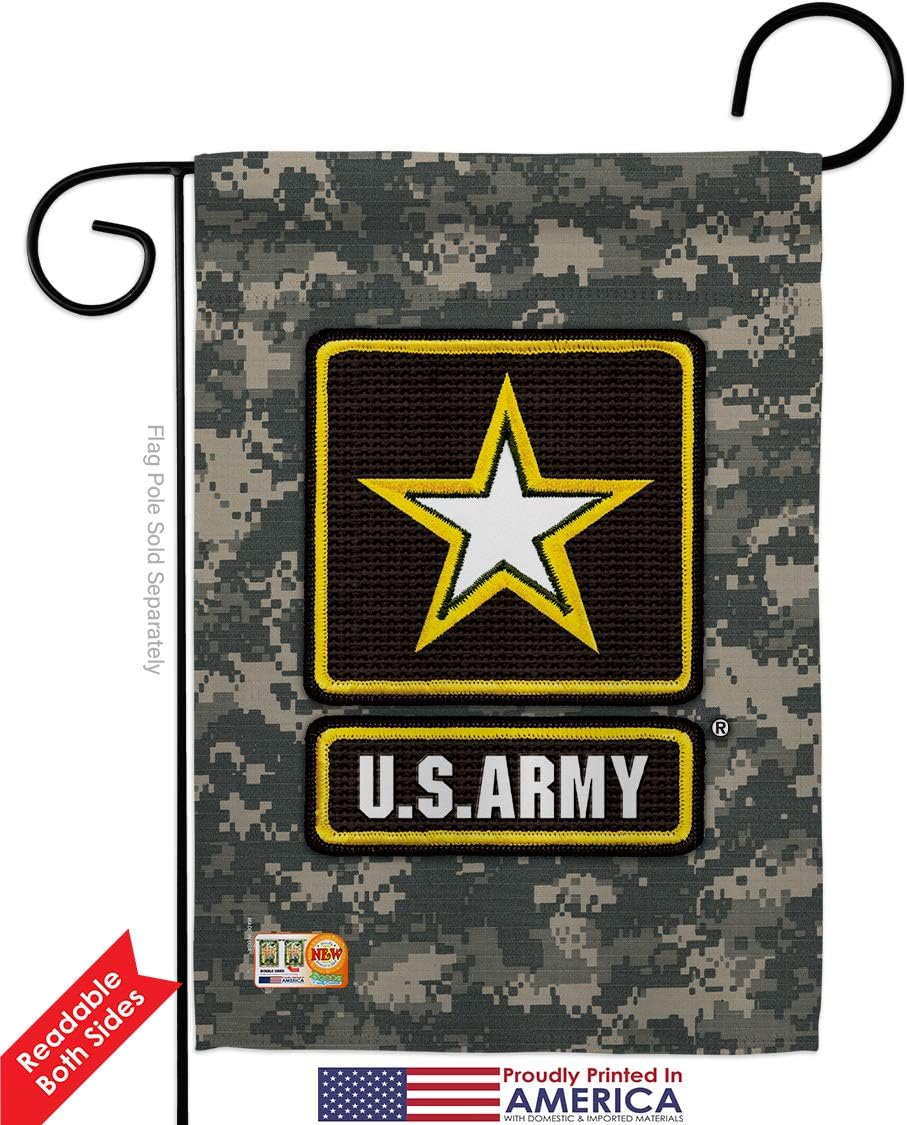 Army US Camoflash Garden Flag Armed Forces Rangers United State American Military Veteran Retire Official Small Decorative Gift Yard House Banner Double-Sided Made In USA 13 X 18.5