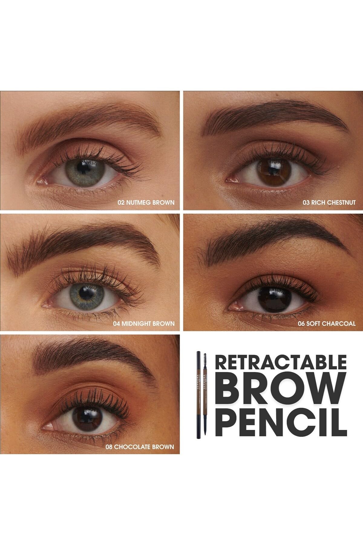 Sephora Retractable Brow Pencil - Retractable Brow Pencil 2. Nutmeg Brown (0.08 G) Mc.Gzlk47
