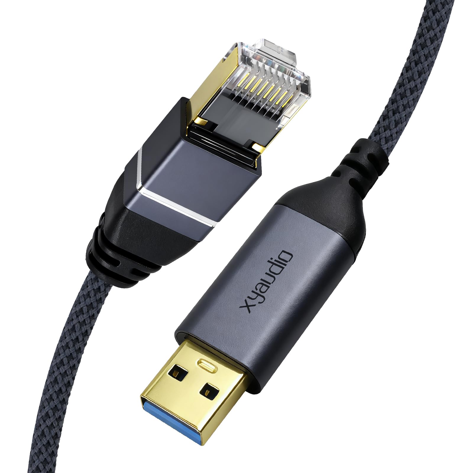 Cavo da Ethernet a USB 3.0 A, sottile USB a RJ45 Gigabit Internet LAN, direttamente collegato, compatibile con laptop, PC desktop, switch, 2,4 m/1 pk