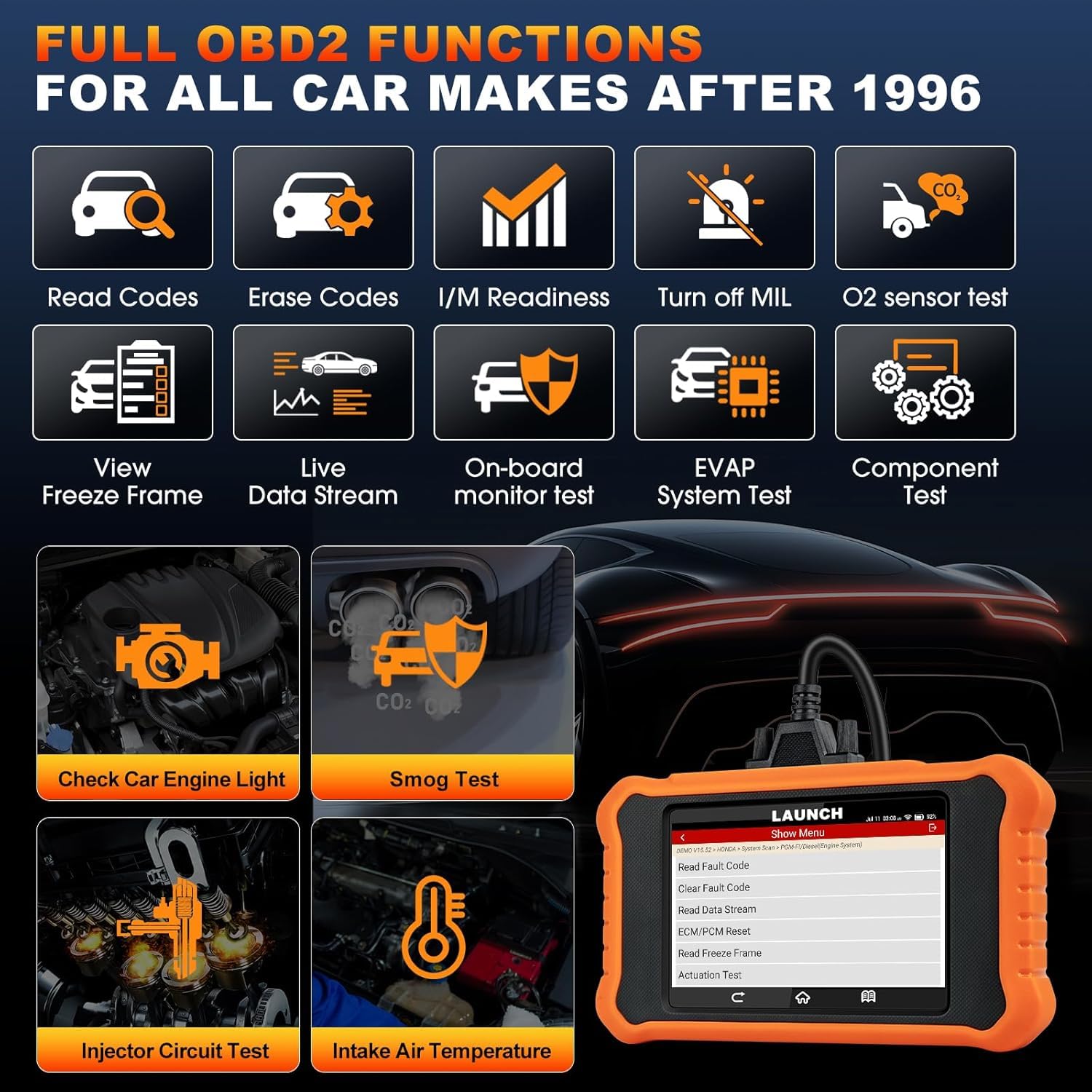 LAUNCH X431 Elite V2.0 OBD2 Diagnóstico de Todo Sistema para Toyota, Función de Todo Reinicio, Bidireccional, Codificación ECU Reset de Aceite Registro de Batería Escáner