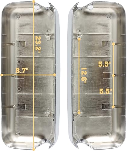 Miniatura 5 de Par de cubiertas cromadas para espejo de puerta para el lado del conductor y el pasajero para camiones Freightliner Century y Columbia 2005-2017