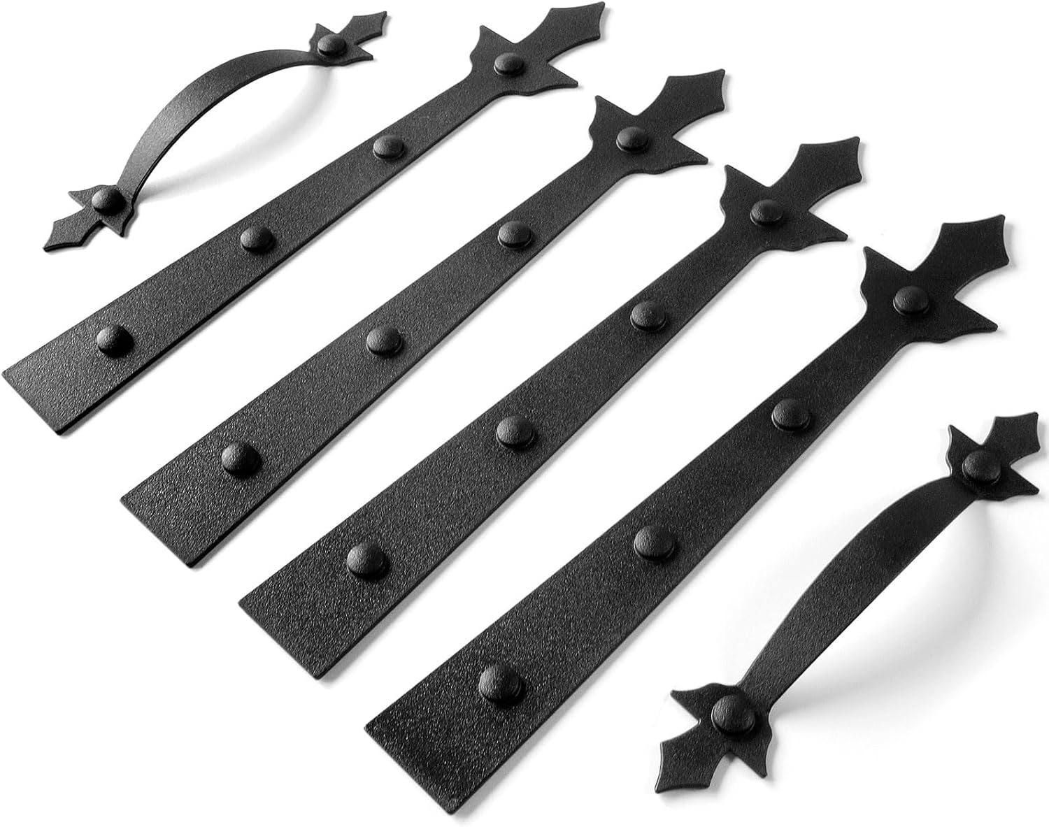 Garage Door Magnetic Decorative Hardware, 4 Hinges+2 Handles Update Magnets Accents Curb Appeal Faux Garage Door Decor Hardware Kit-6PCS,Black (Premium Hinges)