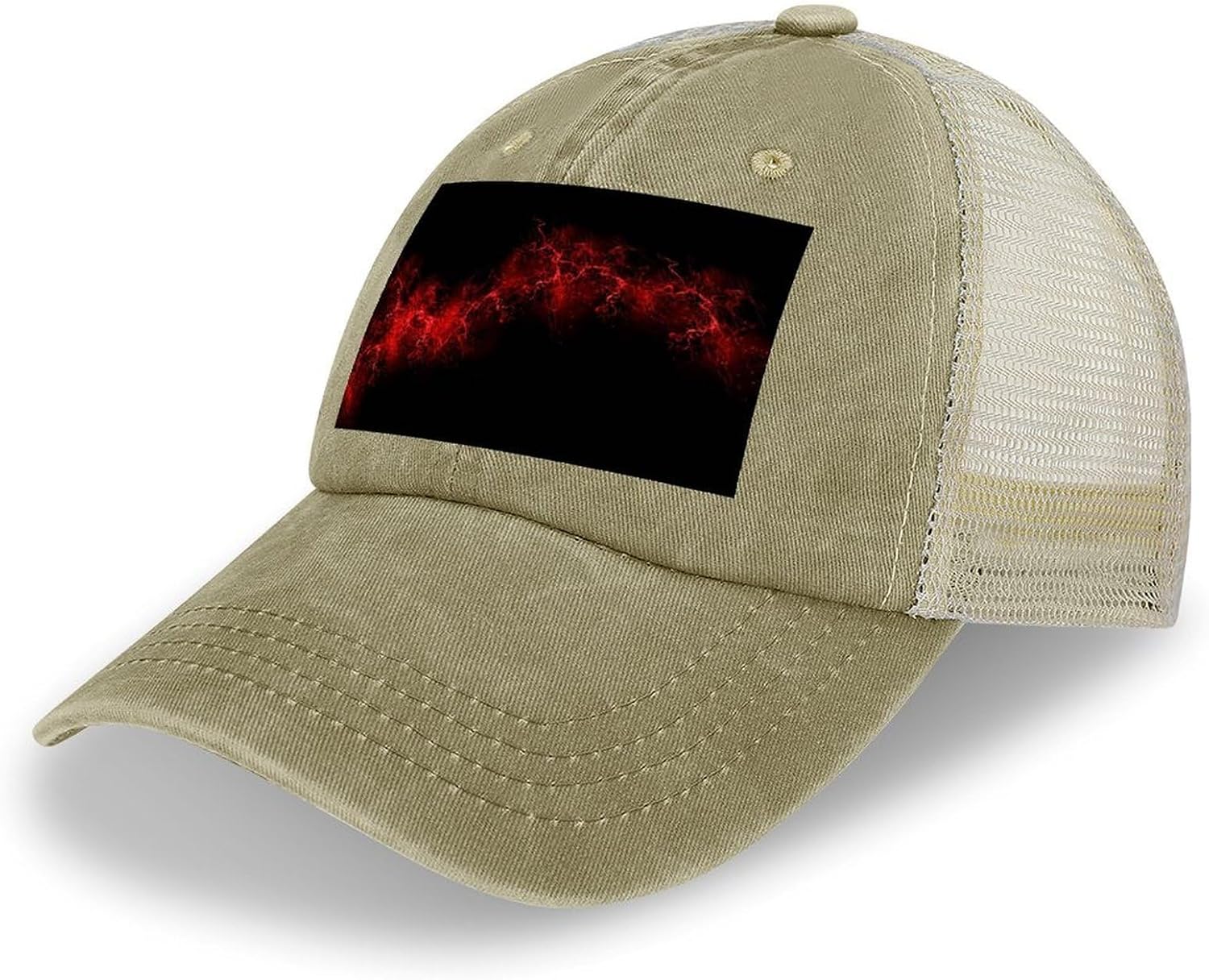 Explosion Burst Red Black Hat Personalized Adjustable Cowboy Cap Cotton Cap Trucker Hats Dad Hat for Men Women