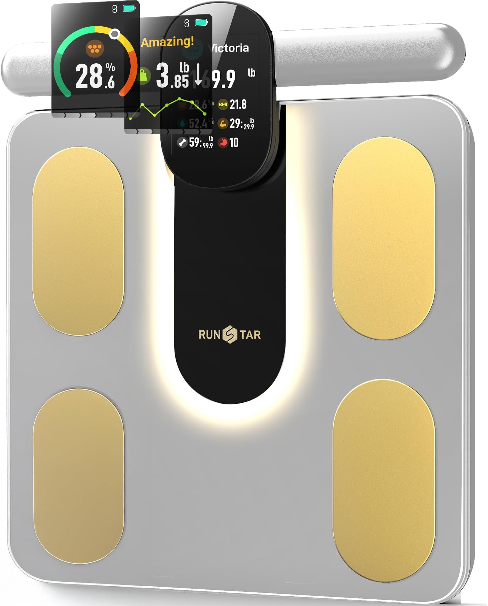 RUNSTAR Smart Body Fat Scale, Dark Black