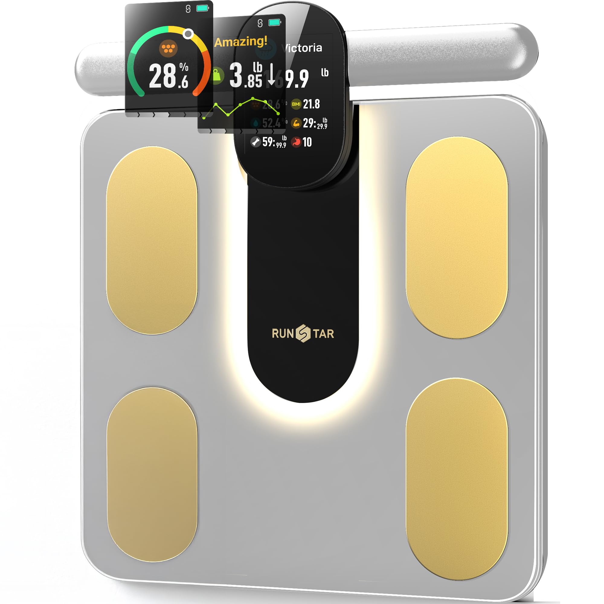 RUNSTAR Smart Body Fat Scale, Dark Black