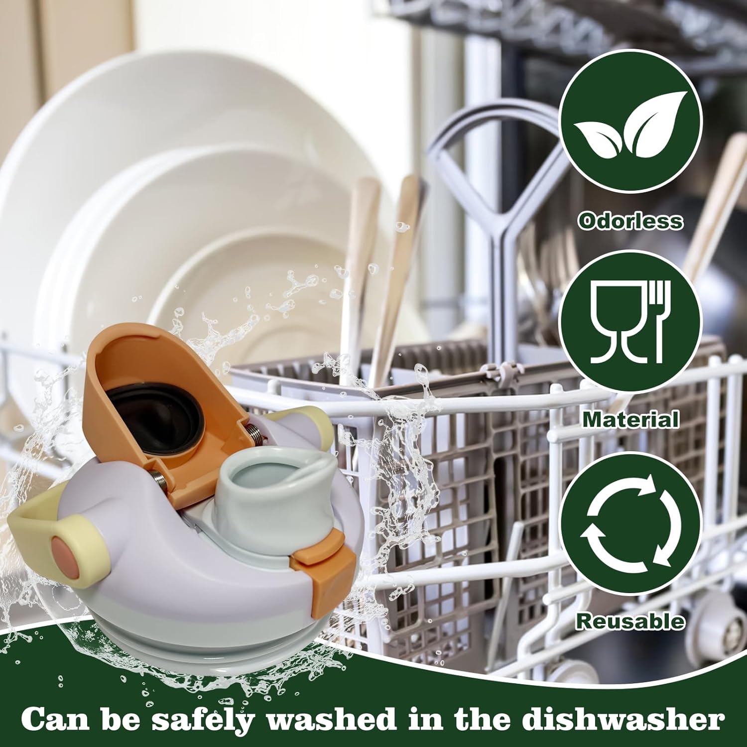 Replacement Lid for Owala FreeSip Sway Water Bottle,Replacement Accessories with Owala FreeSip Sway 40oz,Replacement Lid Accessory for Owala,Leak-Proof,BPA-Free(Purple) - Image 5