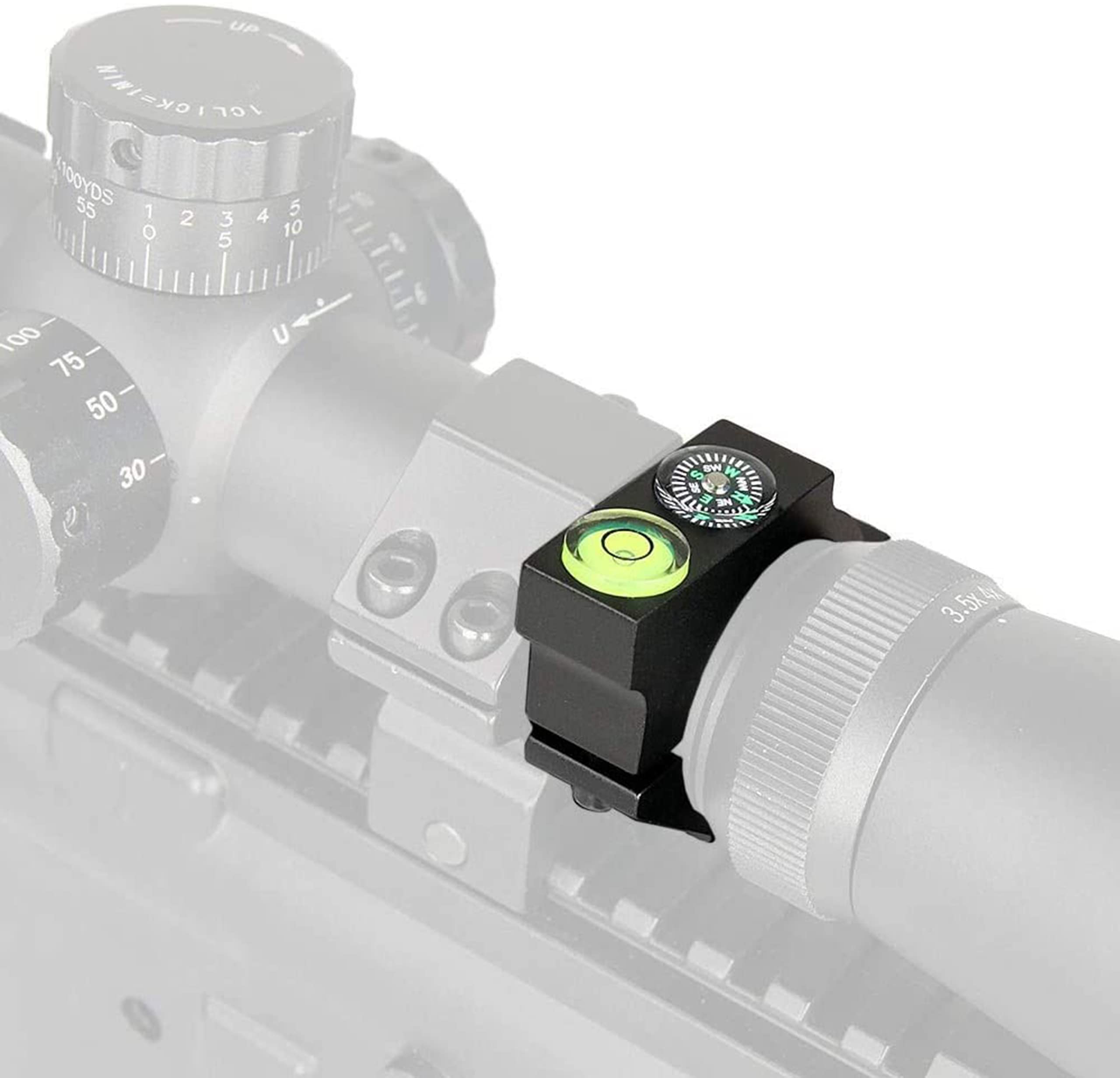 Nivel de Burbuja + Brújula 30mm para Airsoft Rail Picatinny Visor Soporte de Anillo Rail Táctico para Rifle Scope Tubo Visor Montaje para Arma Caza Paintball Adaptador