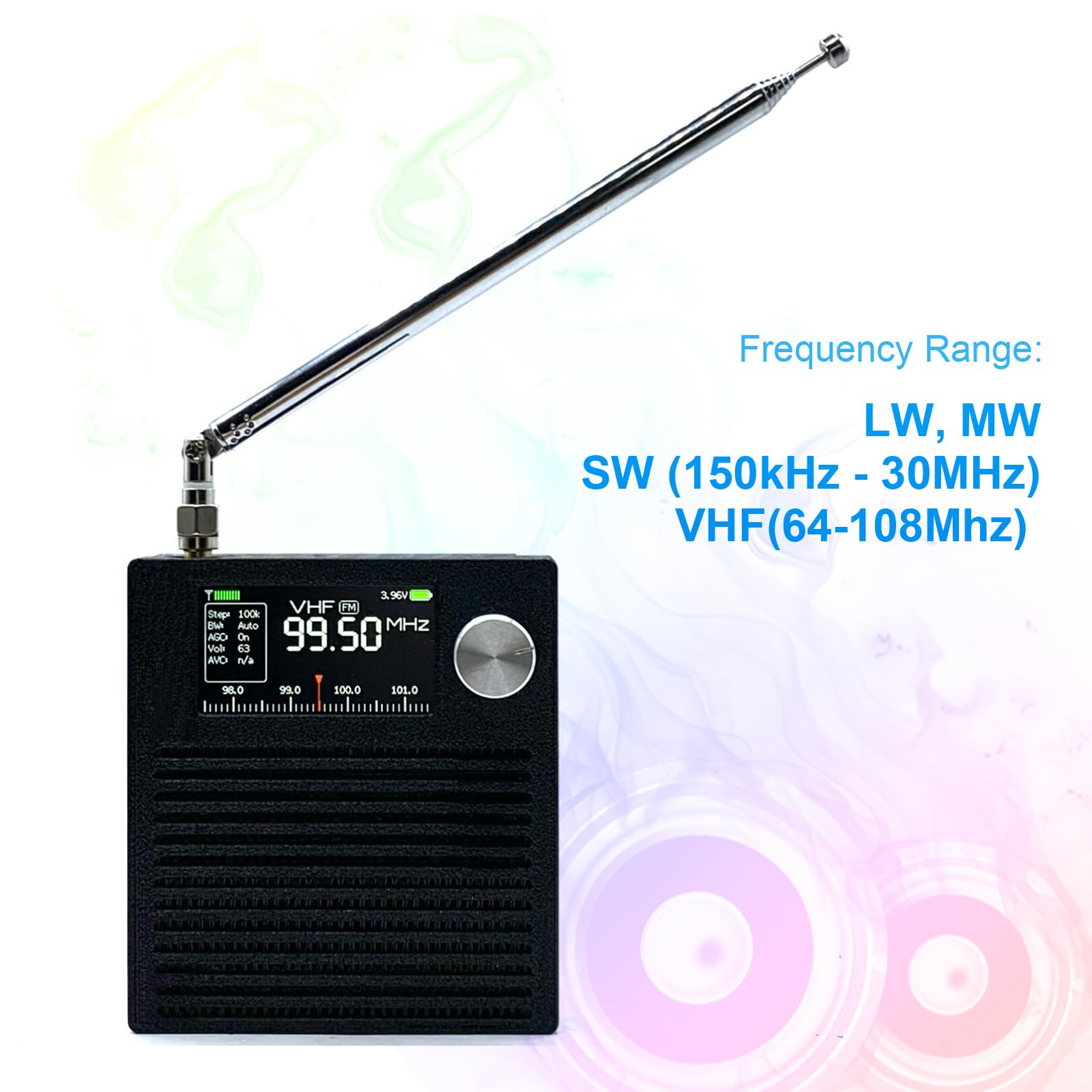 Radio de bolsillo portátil de 3000 mAh batería amplificador circuito con antena para regalos familiares de ancianos en interiores y exteriores, correr, uso de emergencia