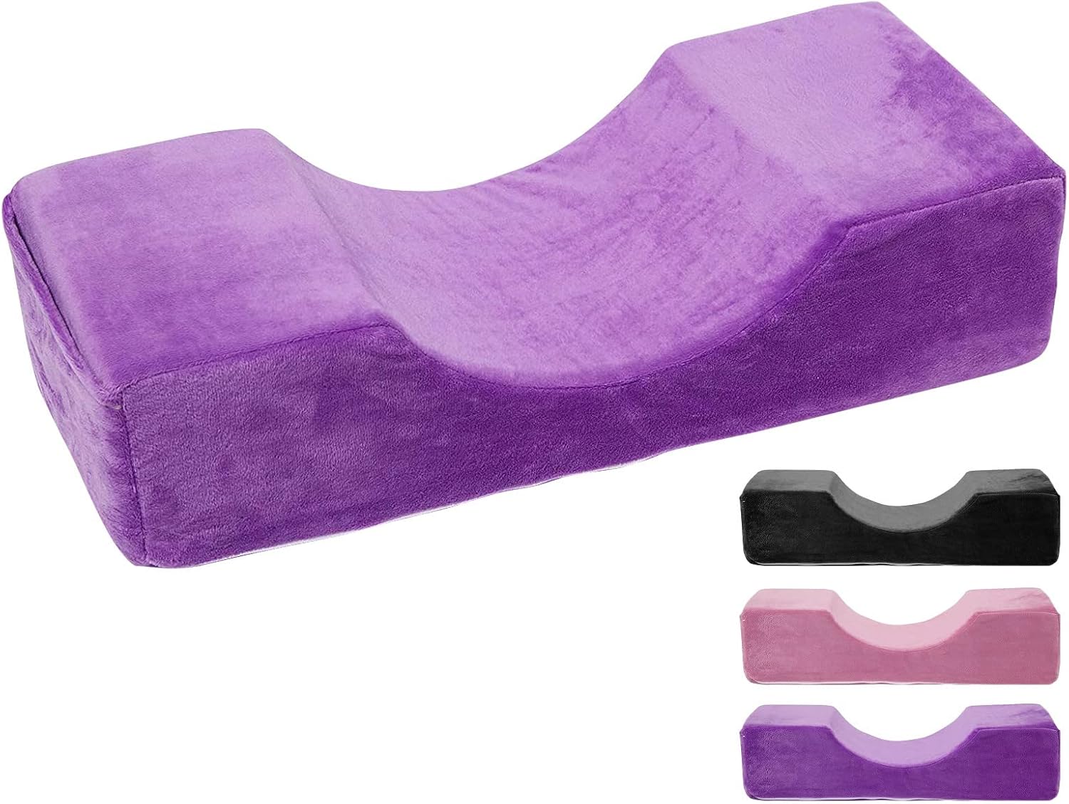 SAILFIN Lash Pillow for Lash Extensions, Eyelash Extension Pillow, Lash Bed Pillow, Memory Foam Lash Neck Pillow for Lash Extensions, Purple
