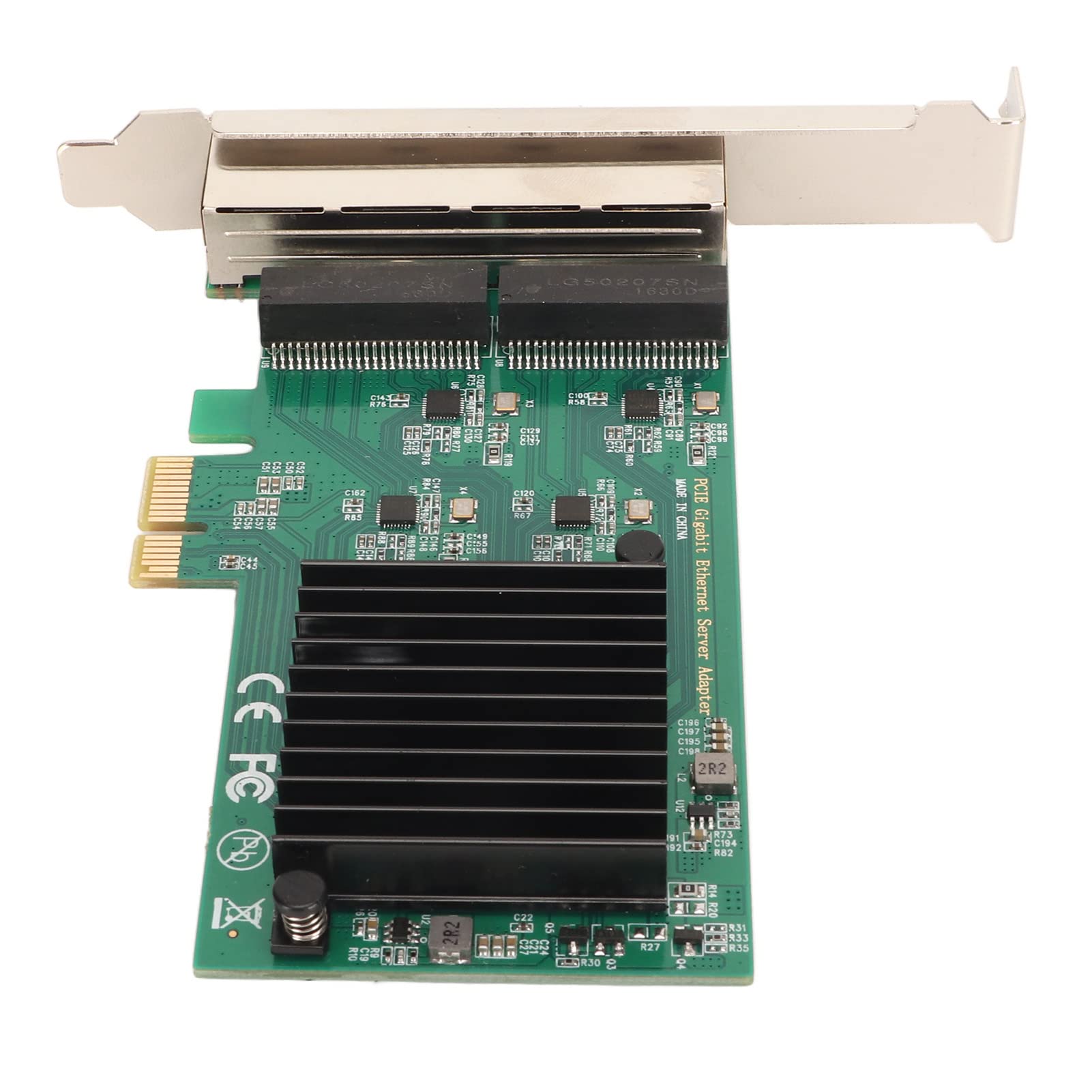 Bewinner Scheda Gigabit Ethernet a 4 Porte, Scheda Adattatore di Rete PCIE, Scheda di Rete Adattatore Server NIC con 4 Porte RJ45 Remote Wakeup per PC Desktop