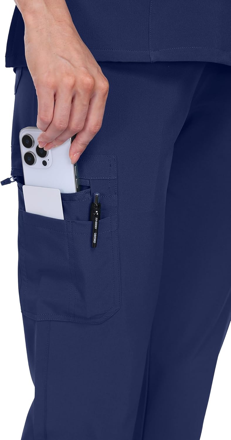 Scrubs for Women Set - V-Neck Scrub Top & Jogger Pant with 10 Pockets, 4 Way Stretch Nurse Uniform - Image 4