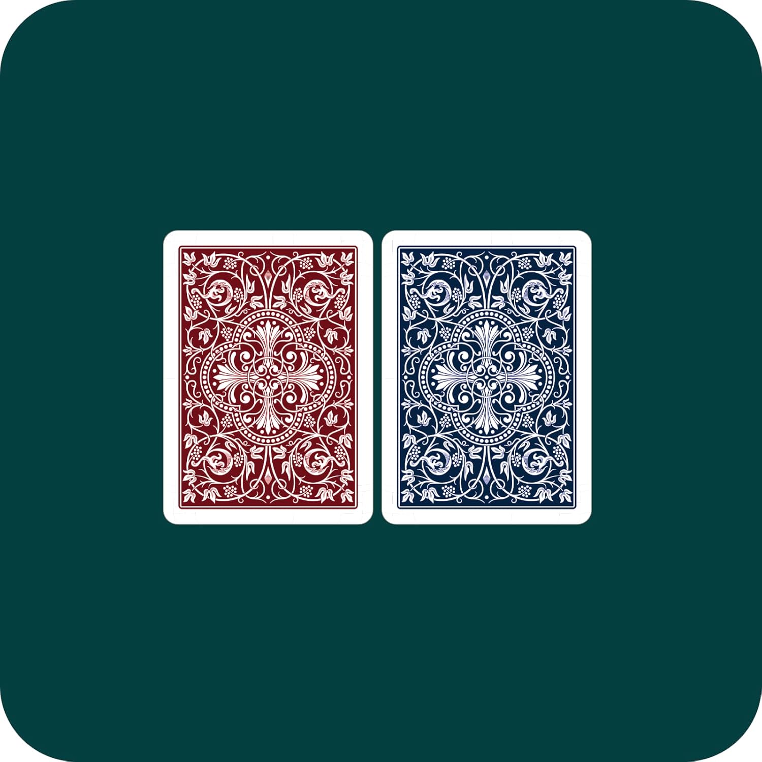 Four Color Playing Cards – Jumbo Index Large Print, Easy to Read, Waterproof Plastic (PVC), 2 Durable Decks for Card Games.