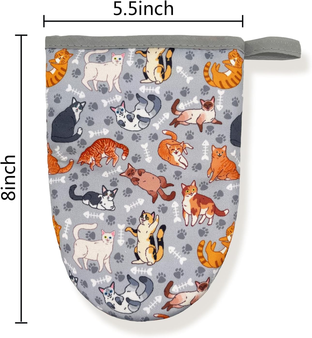 Cat Paw Claw Grey Mini Silicone Oven Mitts, Heat Slip Resistant Kitchen Gloves 2-Pack Set, Soft Short Small Oven Mittens Pot Holders for Baking Grilling Barbecue Microwave Gift - Image 4