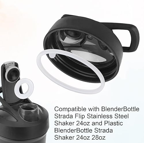 Miniatura 4 de Juego de 4 piezas de junta de tapa de repuesto para botella de licuadora, Strada Flip Shaker Cup Water Bottle Parts Accesorios con gancho, anillo de