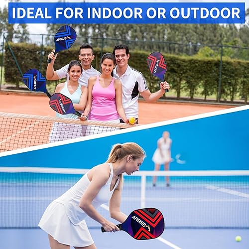 Miniatura 6 de APEXUP Wood Pickleball Paddles, Premium Pickleball Set with Pickleball Balls, Cooling Towels & Carry Bag, Pickleball Rackets with Ergonomic Cushion