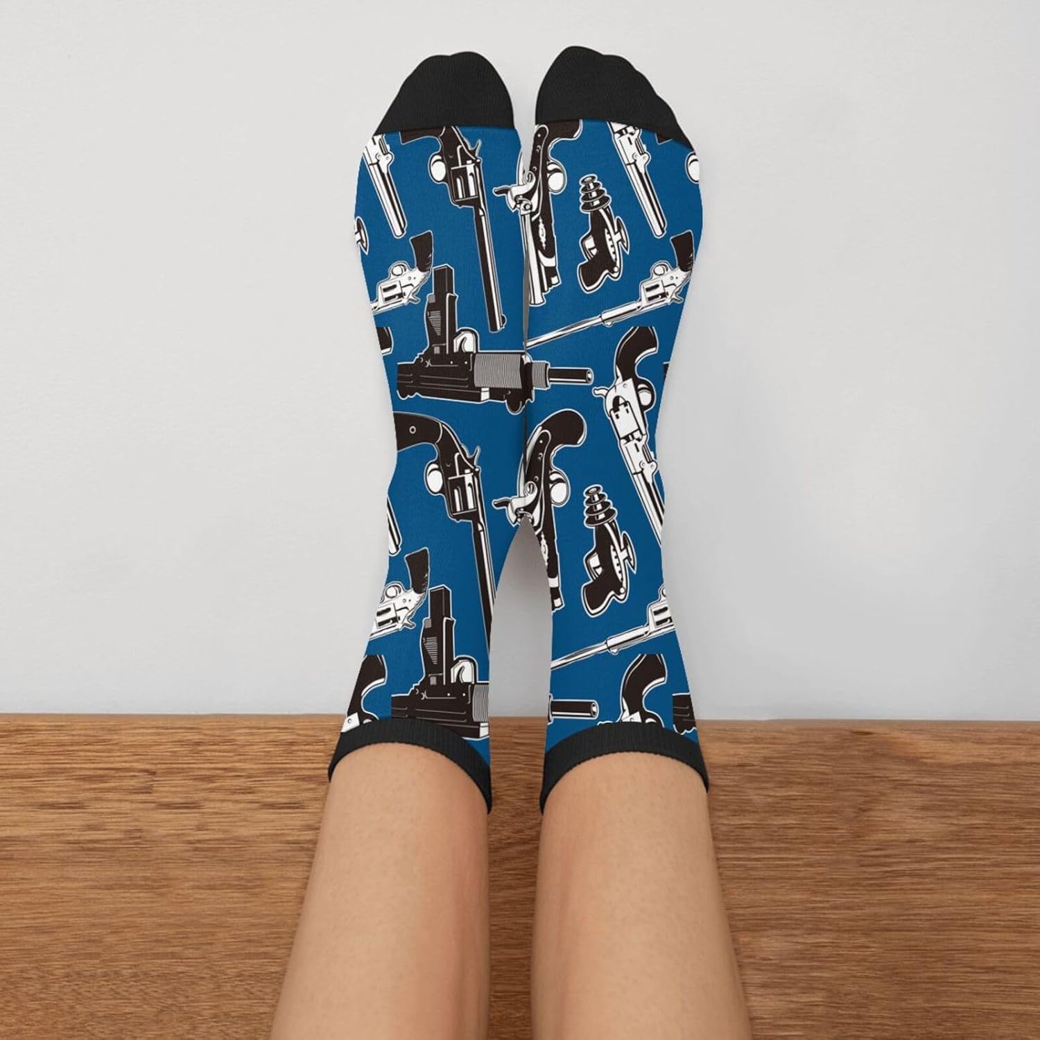 Militery Gun Novelty Crew Socks Casual Crazy Funny Dress Socks For Women Men Teens Gift - Image 3