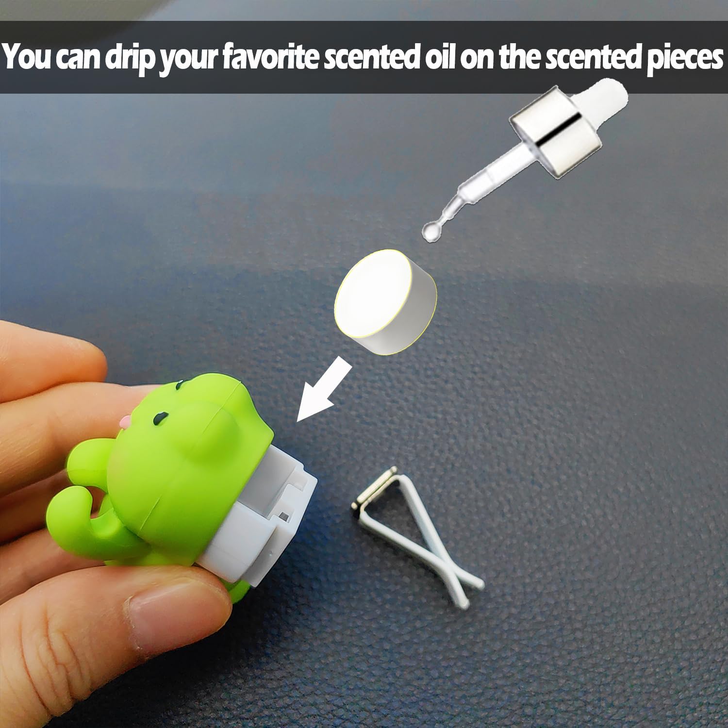 Cute Car Air Freshener for Women/Men, Pilot Car Vent Clips Creative Automotive Fragrance Air Diffuser, Outlet Flower Fan Automotive Decoration Interior Accessories (Flower Frog) image 5