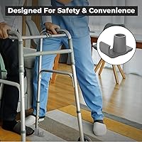 Vista 4 de Walker ski Glides 2 Pack, Walker Glide Ski Heavy Duty, Walker Accessories for Seniors Folding Walkers, Easy to Use Rubber Walker Glides, Universal