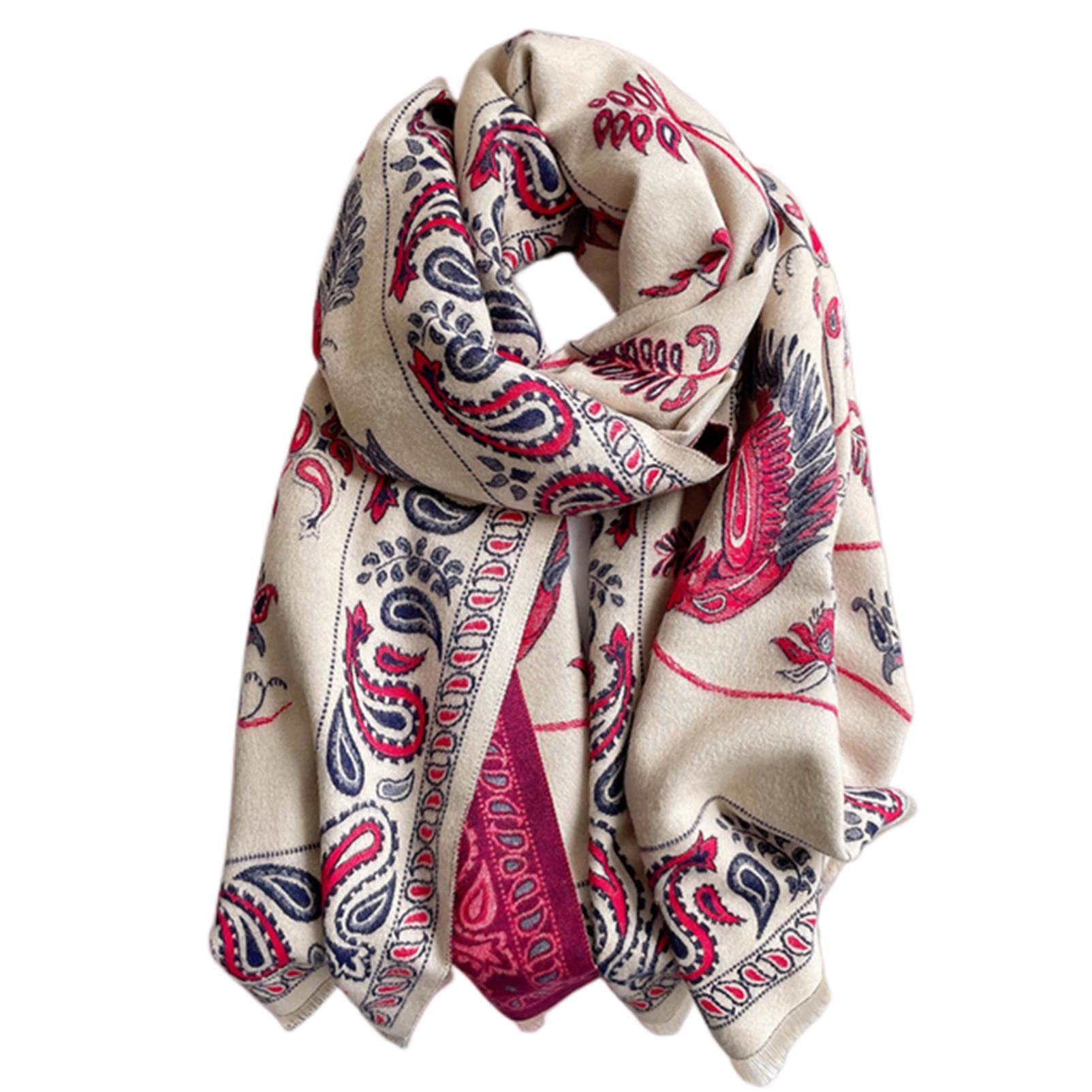 URYYRIT Sciarpa Calda F Imitazione Cashmere Sciarf Winver Women A Scialle Avvolgente Signore Stampare Moda Cashmere Spessa Sciarpa A Scialle di Sciarpa
