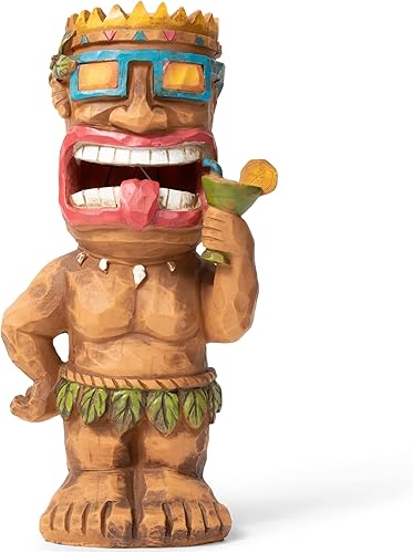 VP Home Cóctel Tiki - Luz solar para decoración del hogar y al aire libre, cóctel Tiki con energía solar, luz LED parpadeante para jardín, patio,