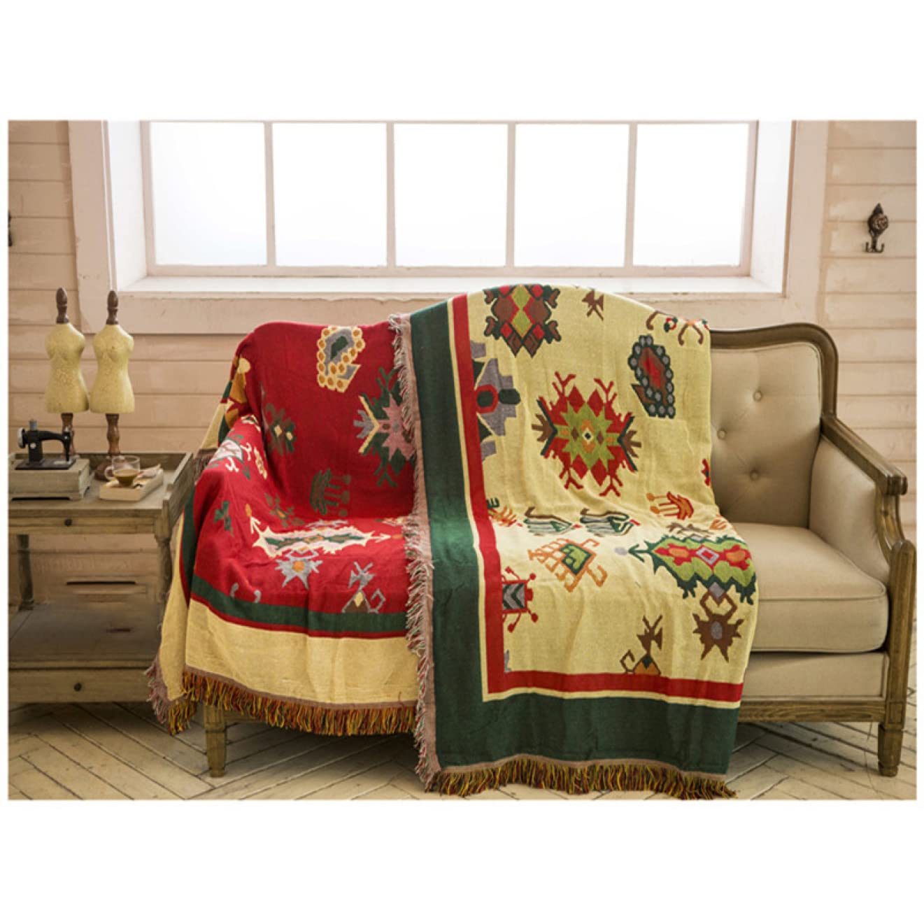 Amazon｜[SDGYS3G] マルチカバー エスニック ソファーカバー 民族風