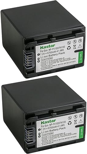 Miniatura 4 de Kastar Paquete de 3 baterías NP-FV100 de 7,2 V 5750 mAh de repuesto para Sony DEV-30, DEV-5, DEV-50, DEV-50V, FDR-AX100, FDR-AX100E, FDR-AX700,