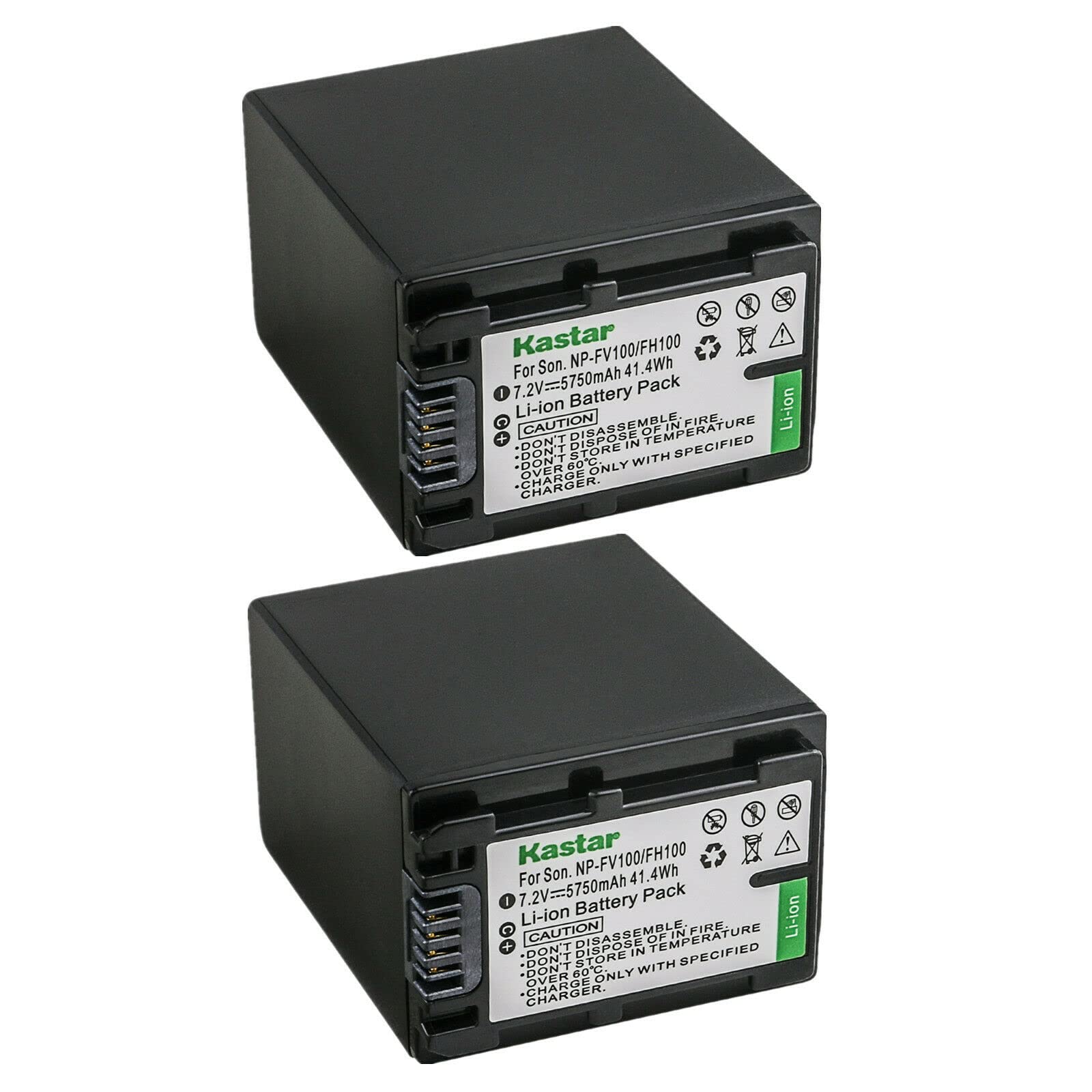 Amazon.com : Kastar 2-Pack NP-FV100 Battery 7.2V 5750mAh