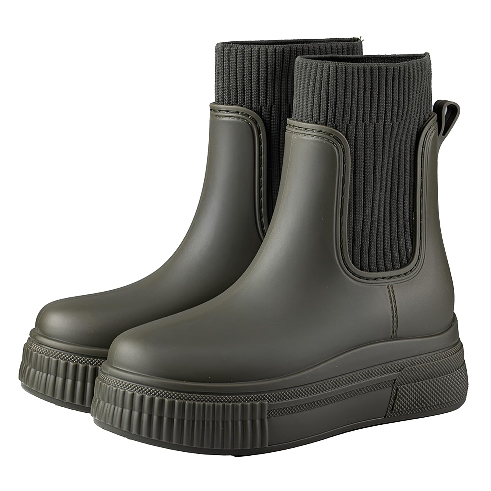 AONEGOLD Botas de Agua Mujer Calor Acogedor Botas de Goma Revestimiento Zapatos de Lluvia Moda Tobillo Boots Aire Libre Jardín Trabajo Boots Gr.36-41