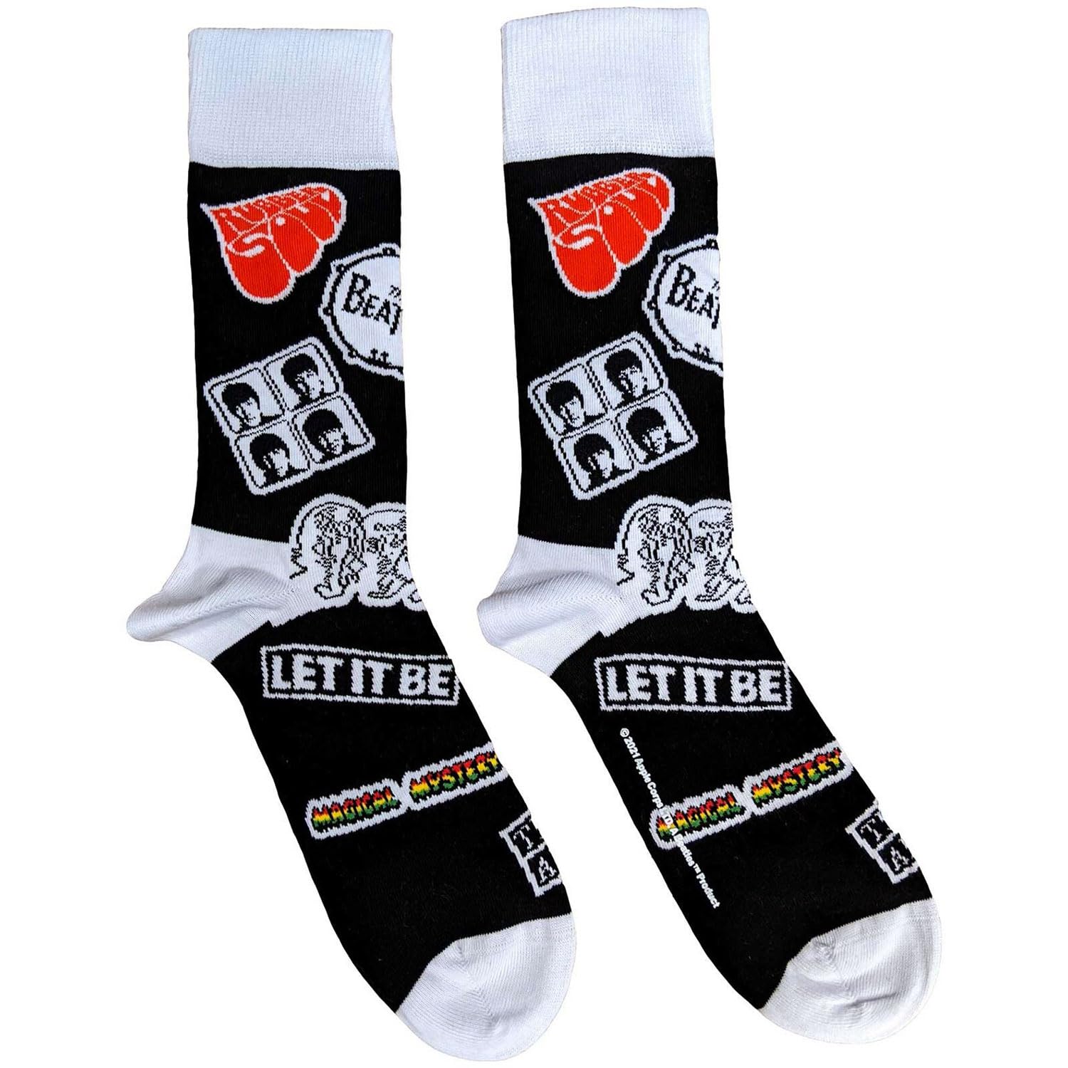 The Beatles Socks Icons Band Logo Official Mens Black (UK Size 7-11) One Size