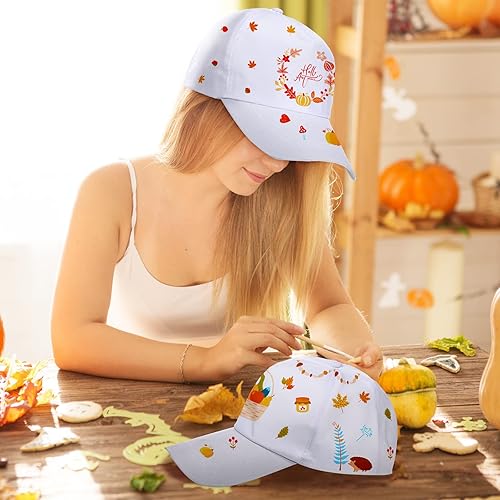 Miniatura 6 de 30 gorras de béisbol blancas para niños, gorras de béisbol en blanco con correa trasera ajustable, sombrero de sol para pintura de bricolaje,