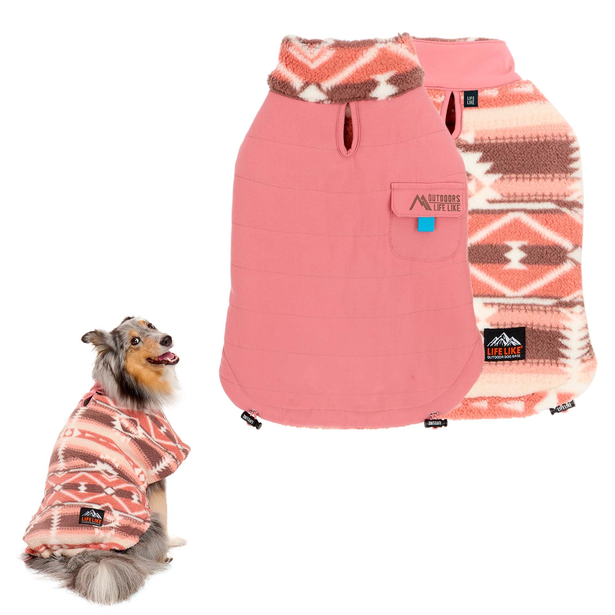 Amazon | 【LIFELIKE公式】リバーシブルオルテガポンチョ 犬 服 秋 冬