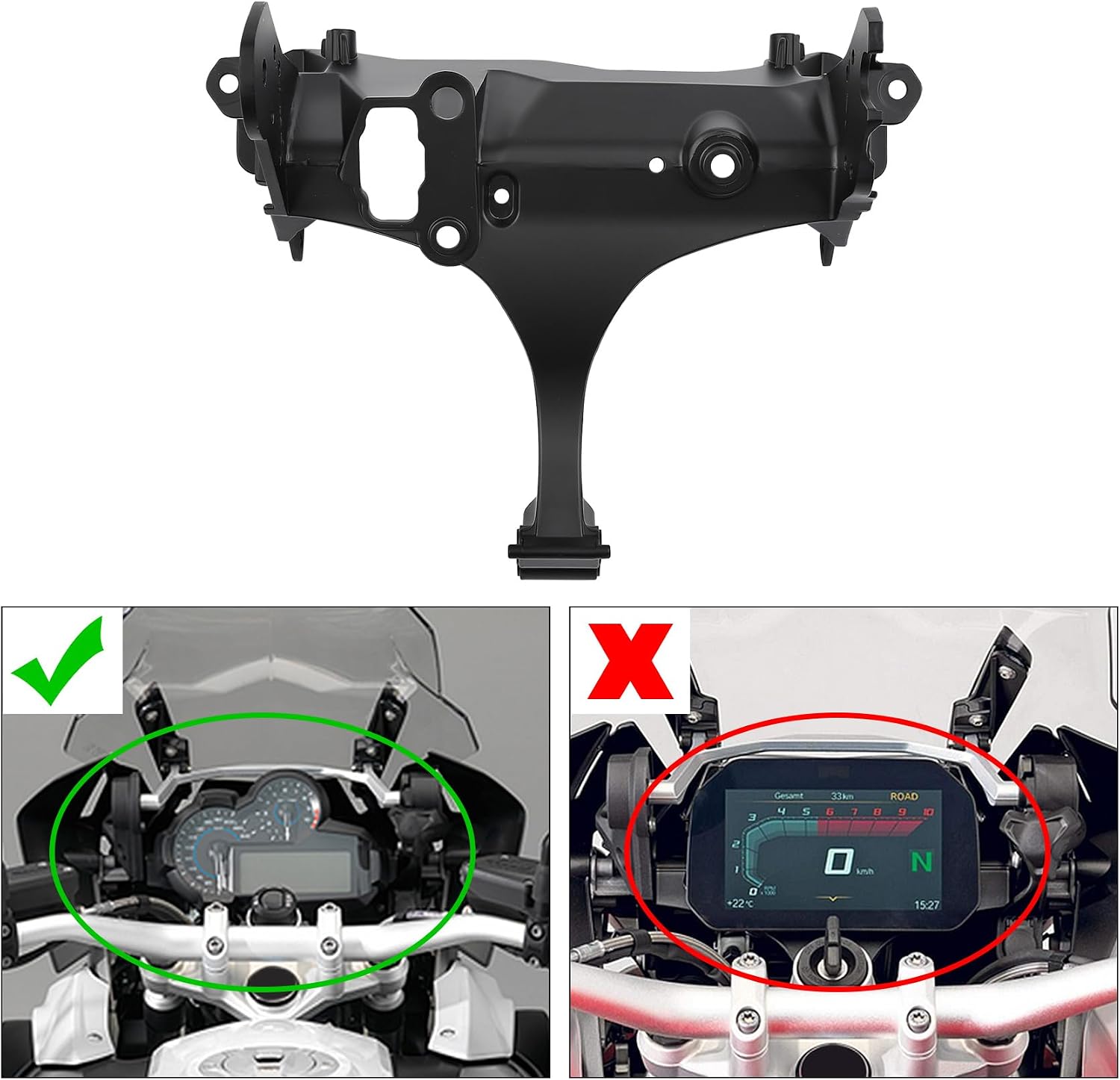 Green-L Upper Front Headlight Cowl Fairing Stay Bracket Fit for BMW R1200GS 2013-2017 Adventure 2014-2017