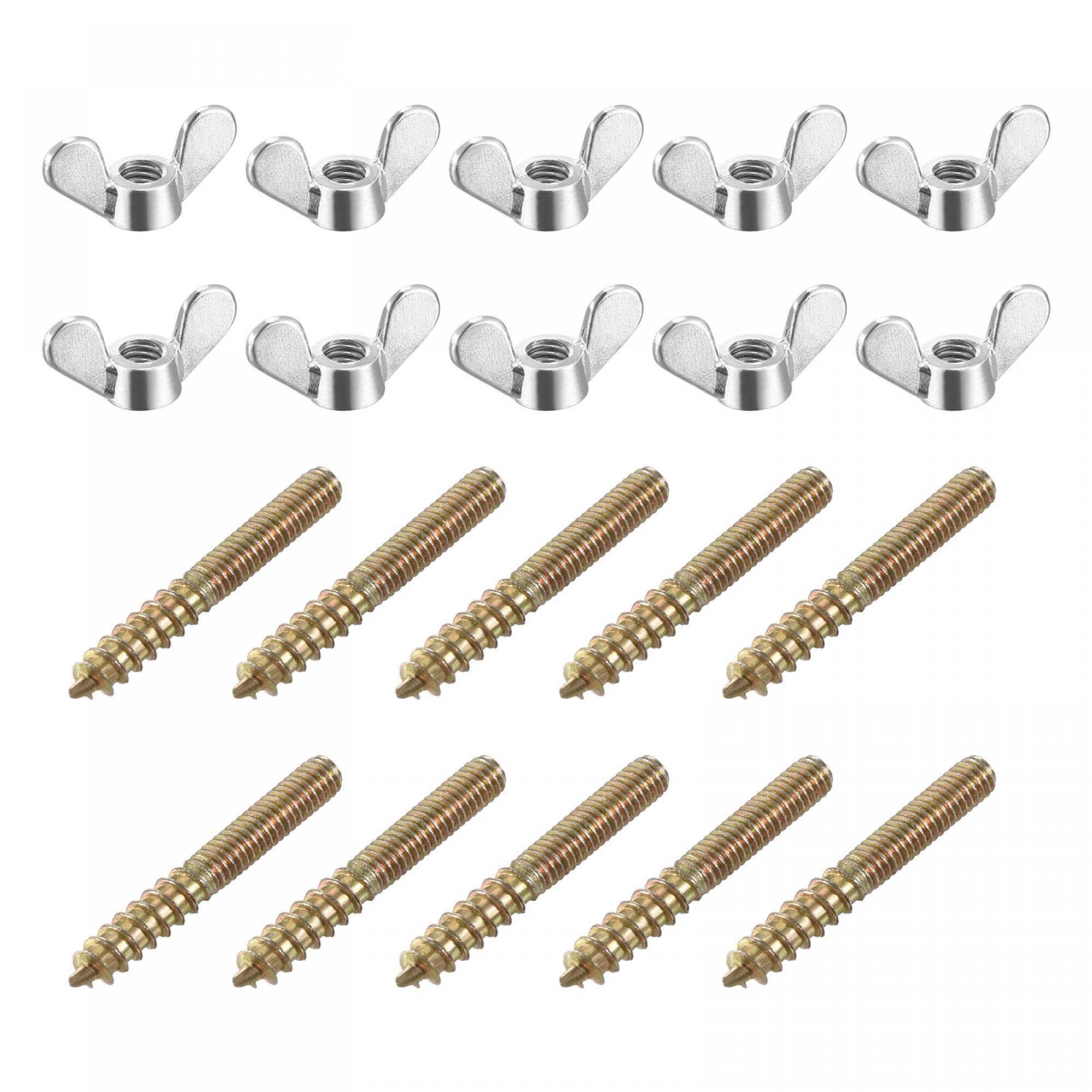 uxcell M4 Wing Nuts Butterfly Nut Silver Tone 10pcs and M4x30mm 