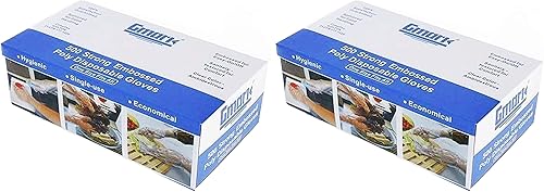 Gmark Guantes desechables de 500 unidades 100% LDPE virgen, seguros para la manipulación de alimentos, peluquería y todo tipo de propósitos de