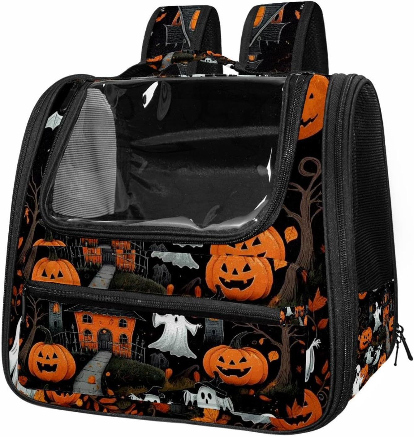 Portable Travel pet Backpack Carrier Hamster Bag Small Dog cat Carrier Breathable Hang Bag, Halloween Illustrations 1_34