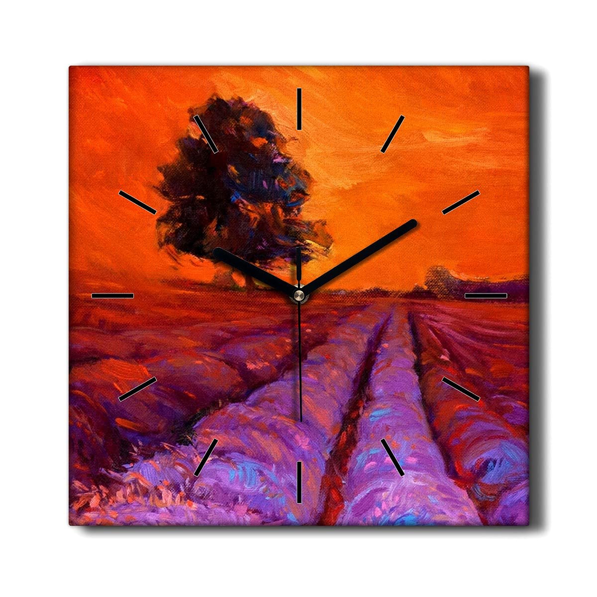 Horloge sur toile fleurie pour créer une ambiance zen dans la décoration du salon