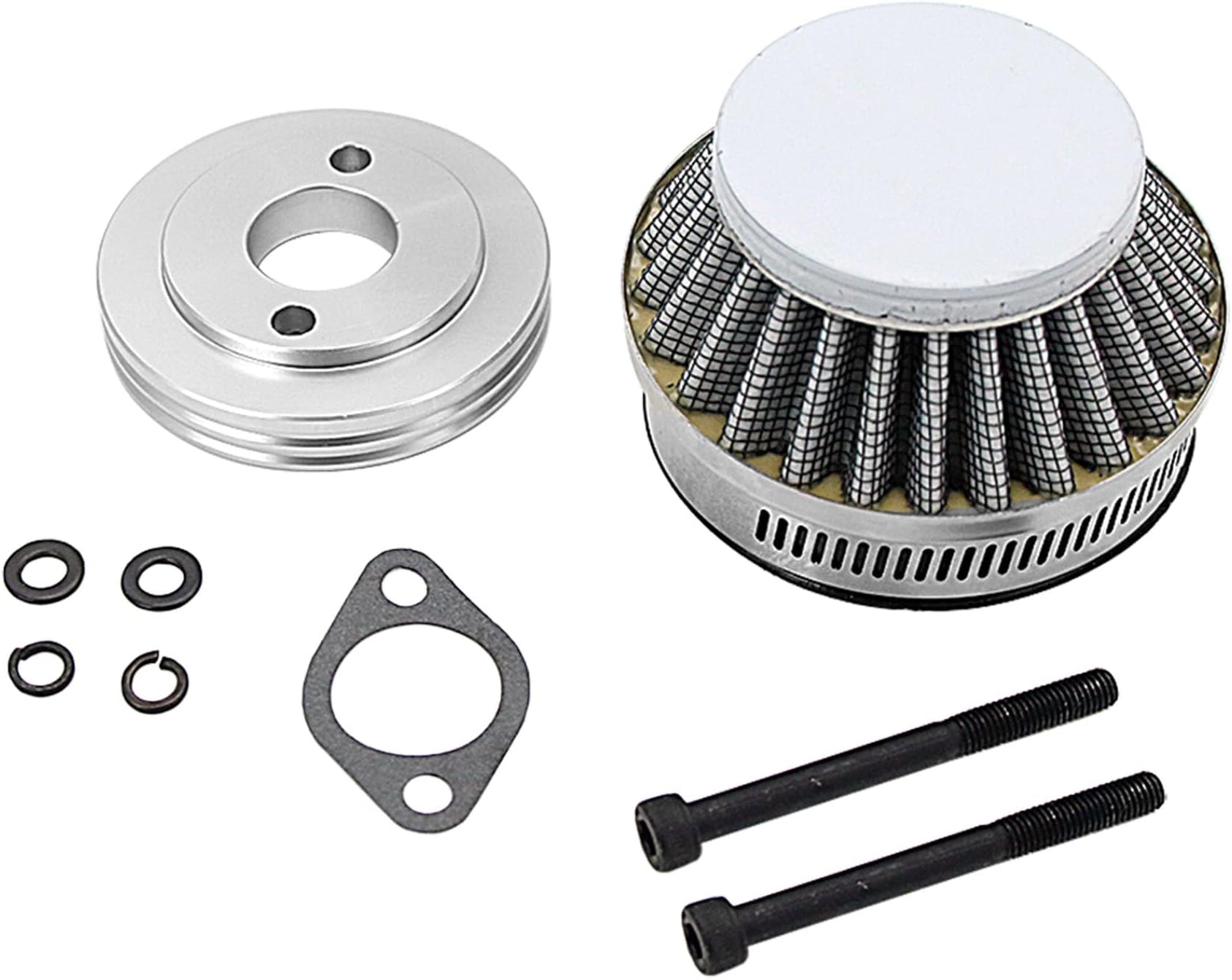 FLMLF Air filter Set for 1/5 RC Hpi Baja Rovan King Motor 5B 5T 5SC Losi 5ive T FG GoPed (Gray metal)