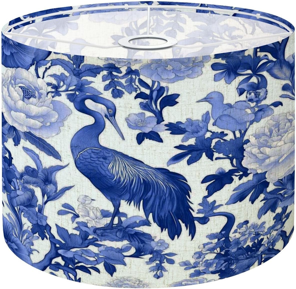 Lampshades Lamp Shades 1 Pack Seamless pattern chinoiserie style birds peonies blue color Light Shade for Table Lamps Floor Lamps Drum Lamp Shades Lampshade Replacement