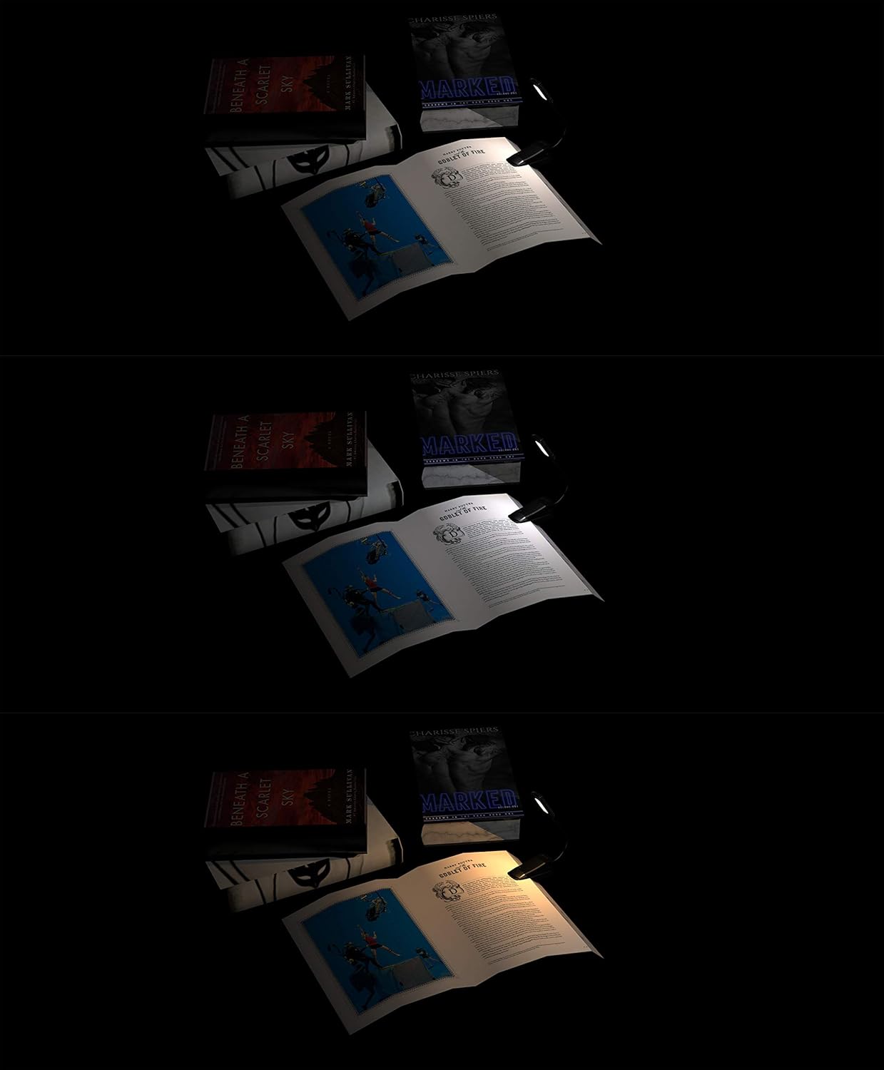 ZYK Book Light, 12 LED USB Rechargeable Reading Light with 3-Level Brightness for Eye Protection Night Reading Lamp - - 