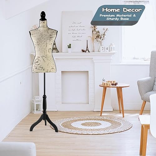 Miniatura 2 de SIMEFUL Maniquíes femeninos con soporte de base de trípode, maniquí ajustable de altura de 52 a 67 pulgadas, forma de ropa portátil para coser