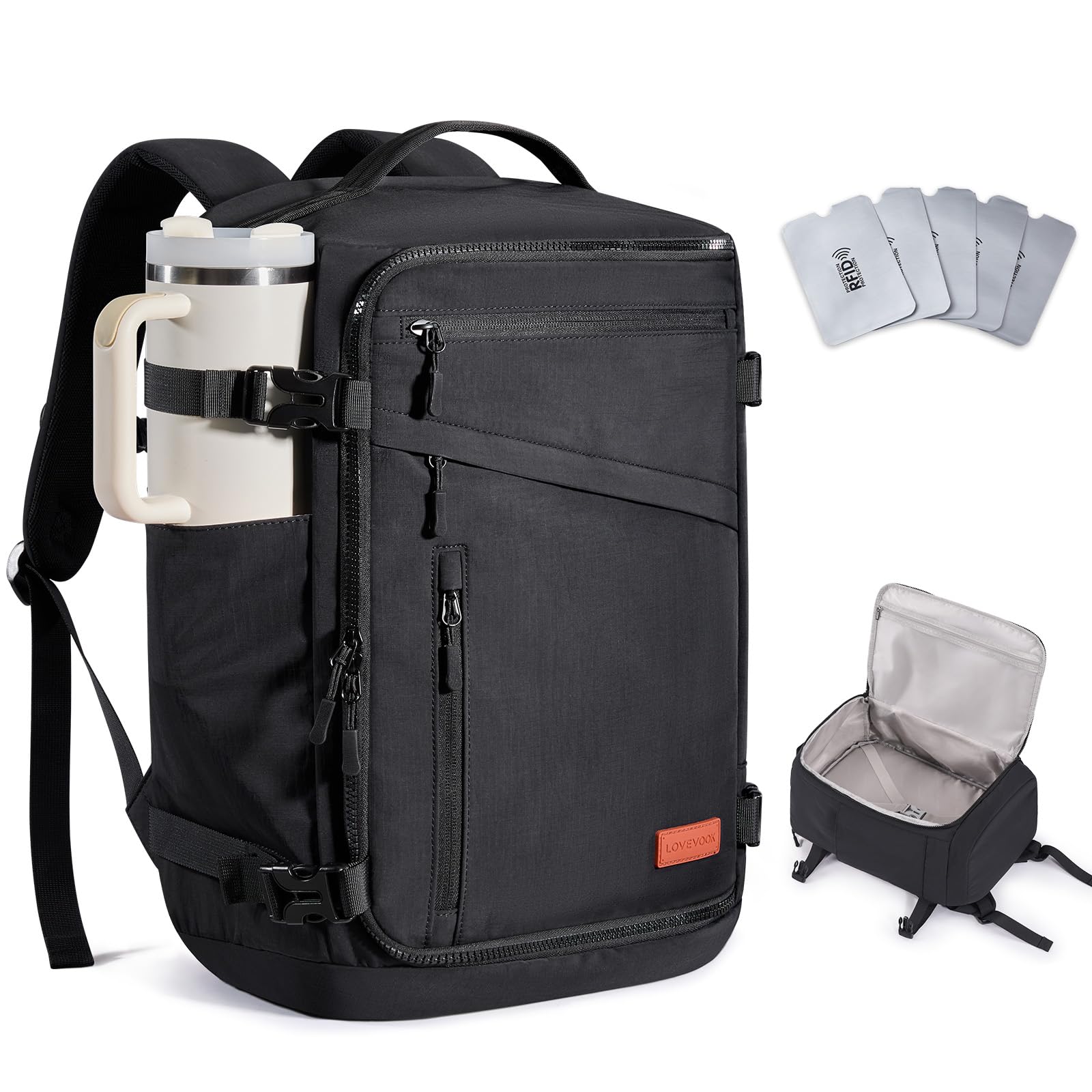 LOVEVOOK Travel Backpack for Women Men, Airline Approved Carry On Luggage