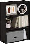 Furinno PASIR Book Shelf, 3-Tier Bookshelf, Storage Shelves Bookcase, 9.7 x 23.7 x 31.5, for Living Room, Bedroom, Home Office, Amber Pine
