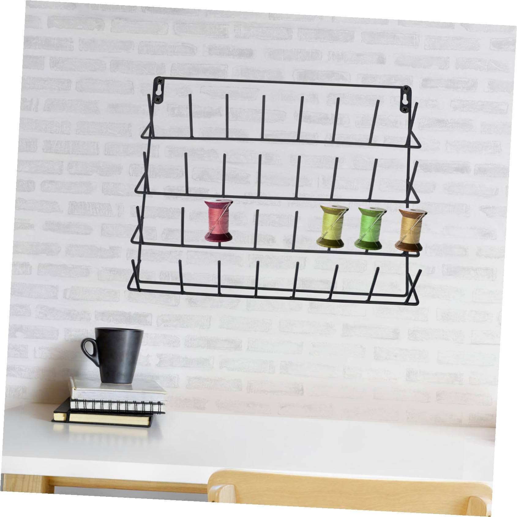 Estante Metálico Organizador de Hilos Montado Pared para Carretes Soporte Duradero y Decorativo para Almacenamiento de Hilo de Coser y Bordar Casa