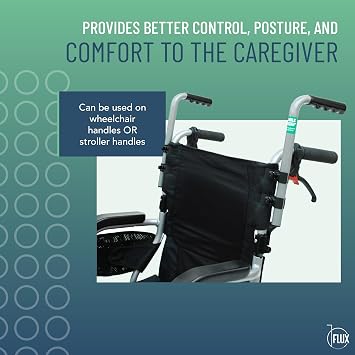FLUX Troy Technologies - Wheelchair Handle & Backrest Extensions - Adds Up to 8 & Improves Steering for Caregivers - Durable, Adjustable Design - No Tools Needed -Universal Compatibility -Made in USA