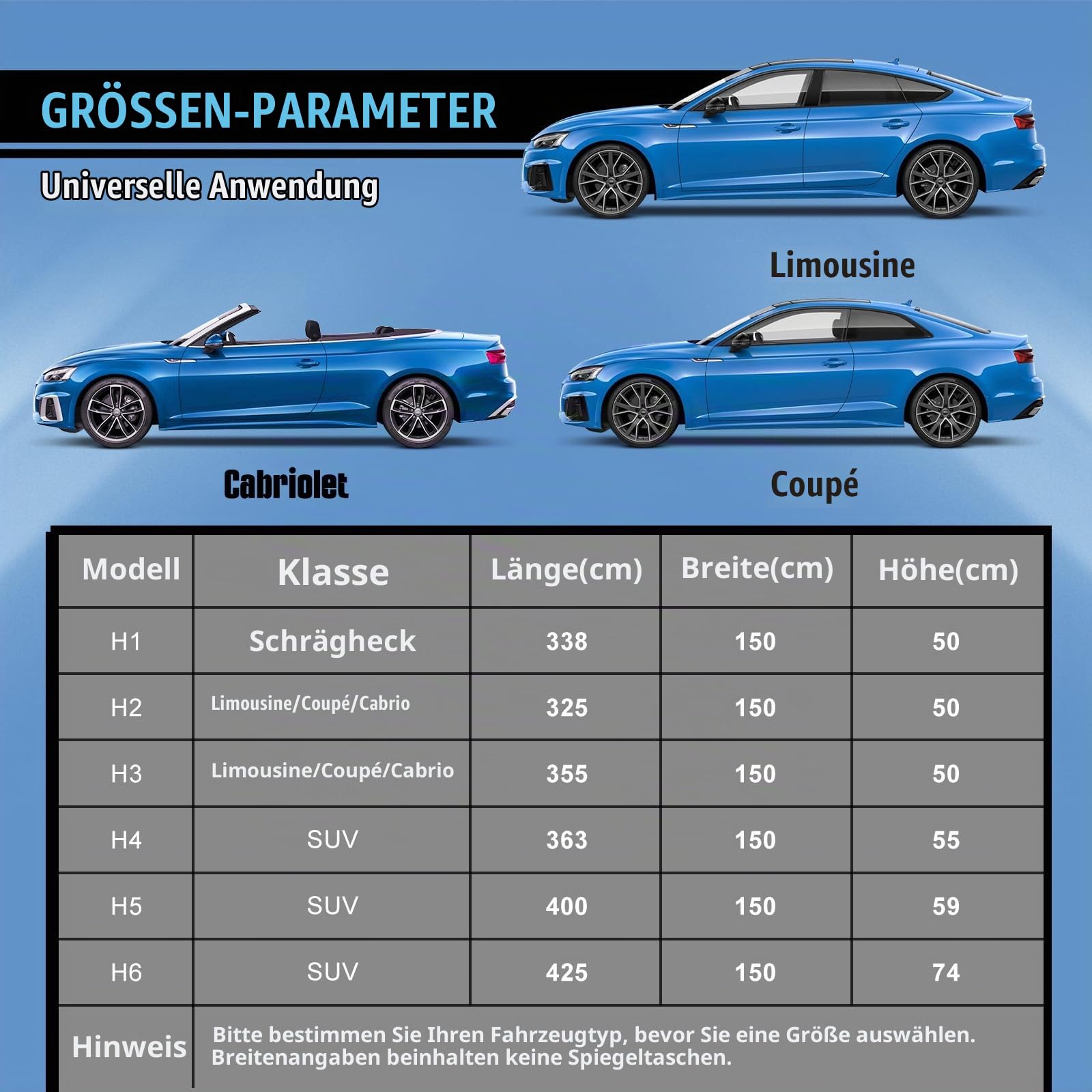 Halbgarage für Auto Winter,PKW Halbgarage Oben Wasserdicht Atmungsaktiv Autoabdeckung,Abdeckplane Halbabdeckung für Schnee Regen Staub Schutz.Faltgarage für Limousine.(bis zu 470 cm)