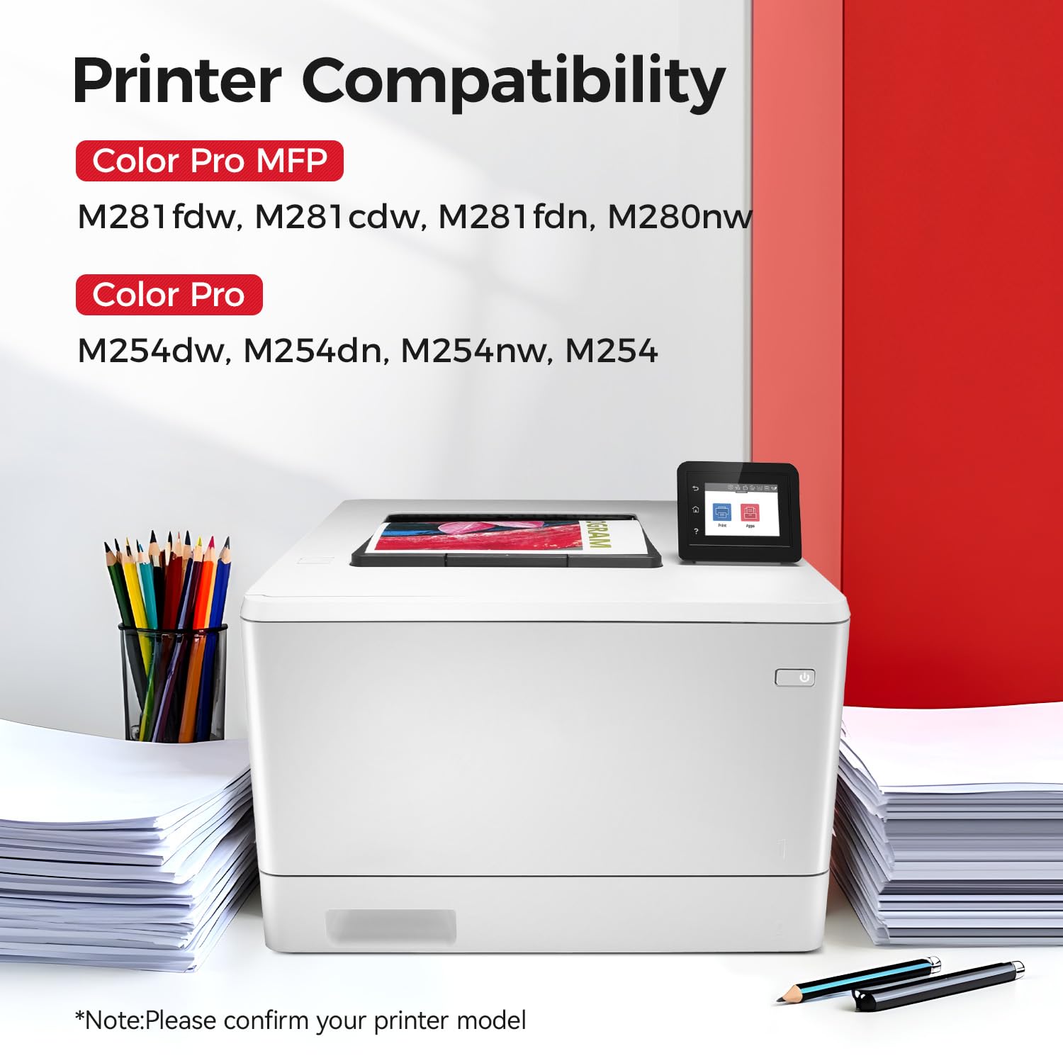 202A Toner Cartridge Set 4-Pack High Yield Replacement for HP 202A CF500A CF501A CF502A CF503A Compatible with HP Color LaserJet Pro MFP M281fdw M281cdw M281fdn M280nw M254dw M254dn M254nw Printer Ink