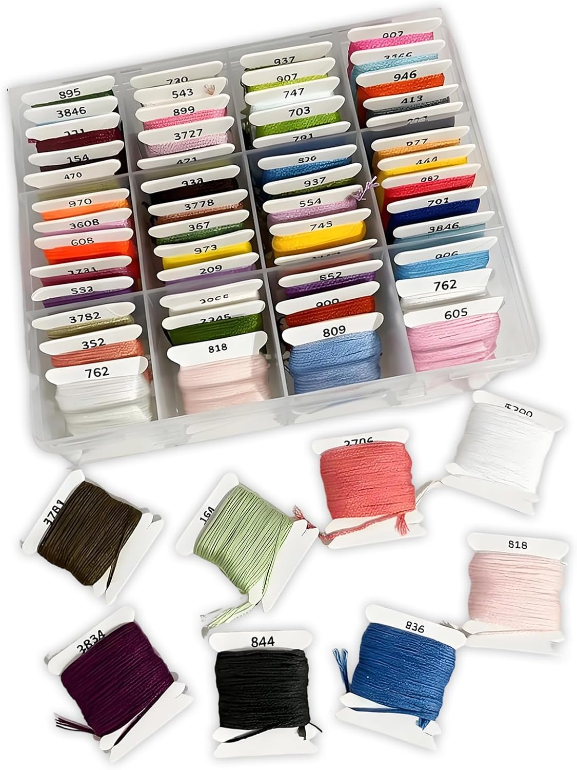Time Use 60 Color Polyester Sewing Thread Set for Projects and Art Colorful Embroidery Thread